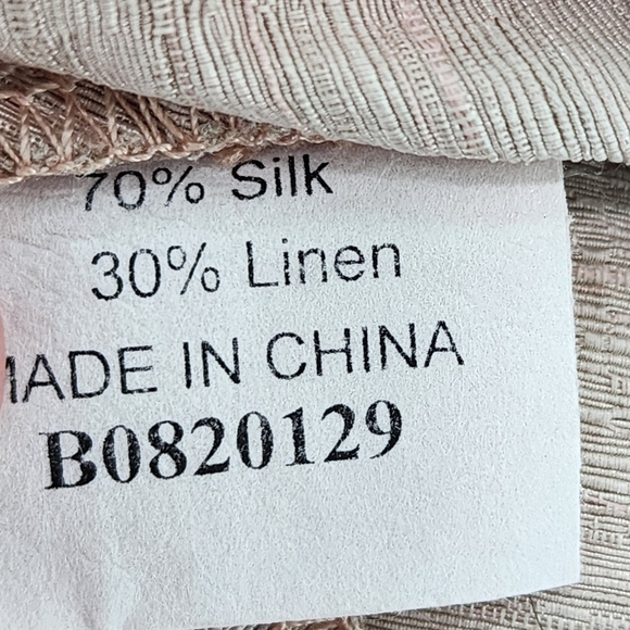 Kleen Women's Silk Linen Blend Button Front Peplum Top Lagenlook- M - Picture 8 of 8